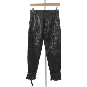 Kimberly Taylor Women Faux Leather Cargo Pants Black Zip Size XS